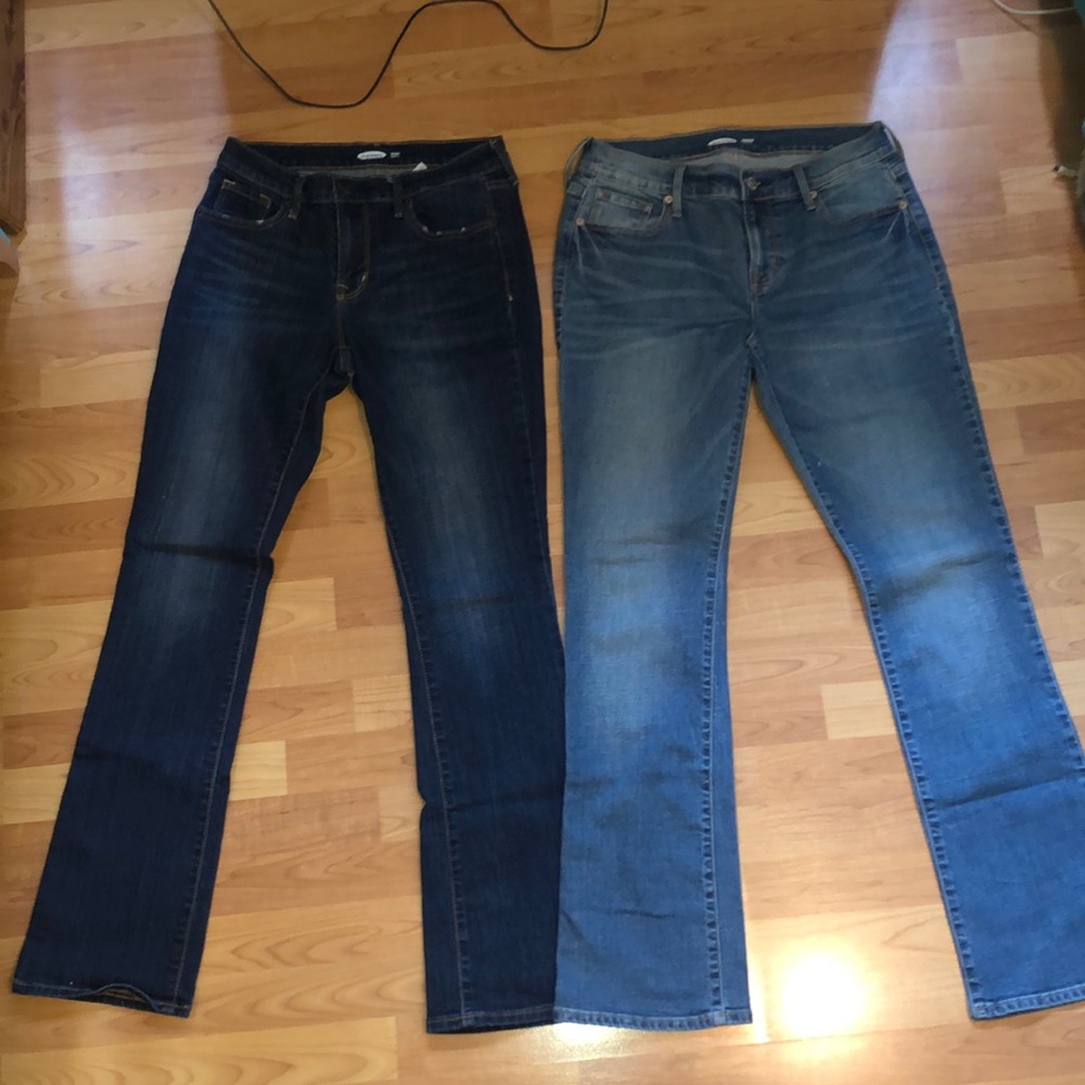 2 pairs of bootcut jeans from Old Navy